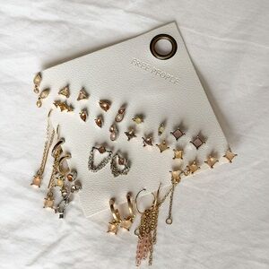 Free People Gold and Pink Earring Collection
